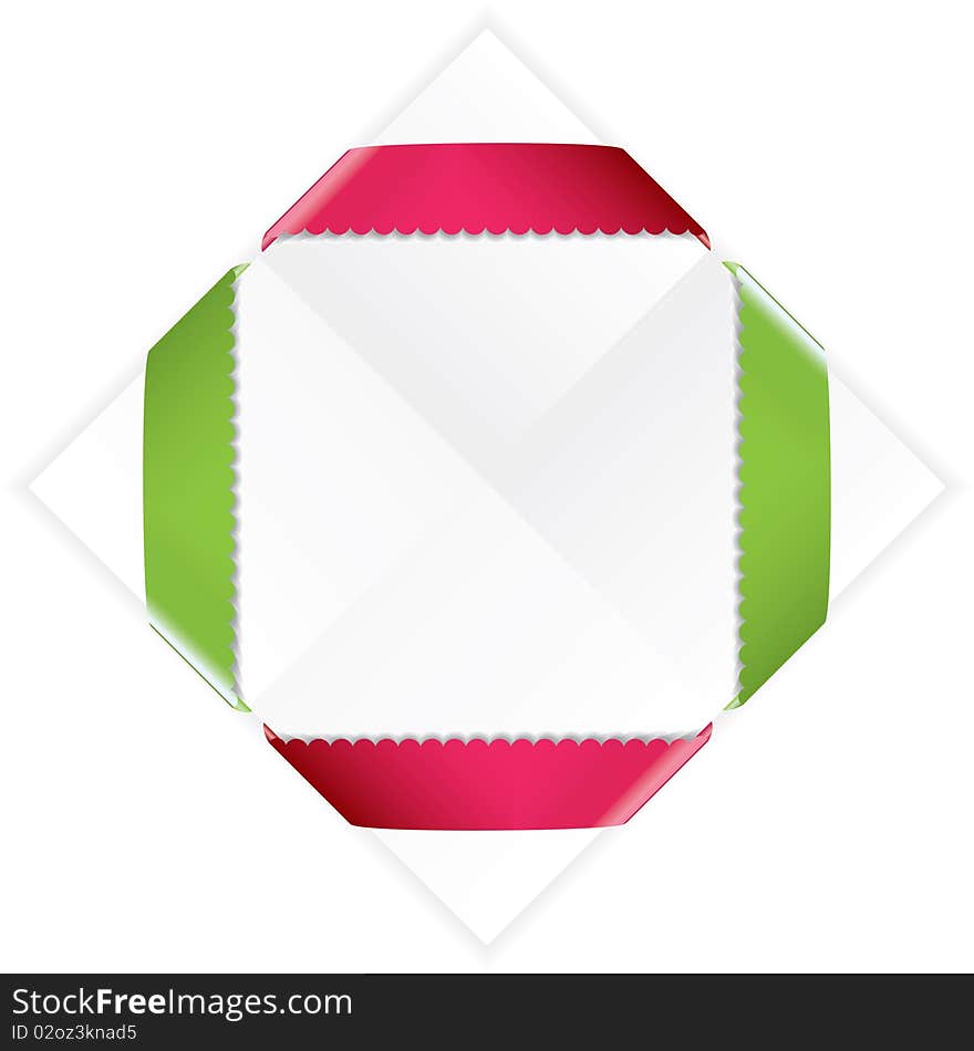 Colorful ribbon on white paper for you . vector illustration