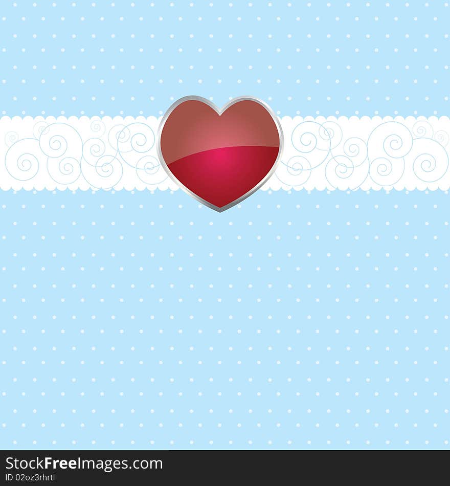 Colorful pink heart on blue background for you . vector illustration. Colorful pink heart on blue background for you . vector illustration