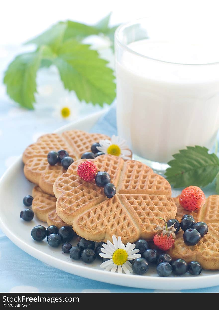 Cokies with glass of milk