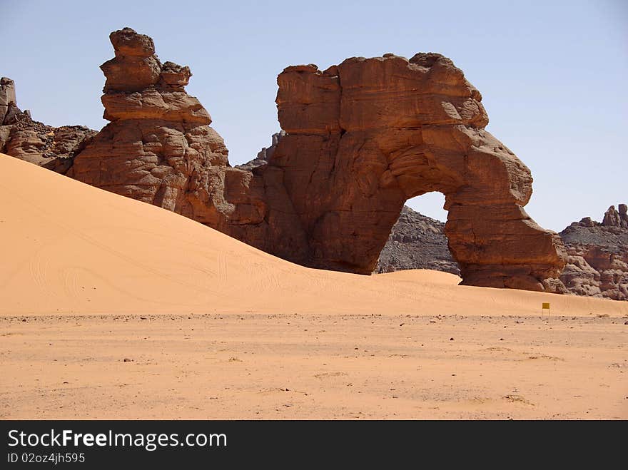 Arch in the desert of Libya, in Africa. Arch in the desert of Libya, in Africa