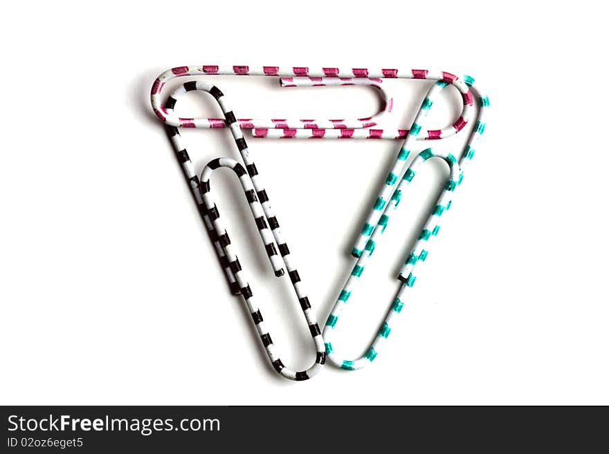 Three Multicolored Paperclips