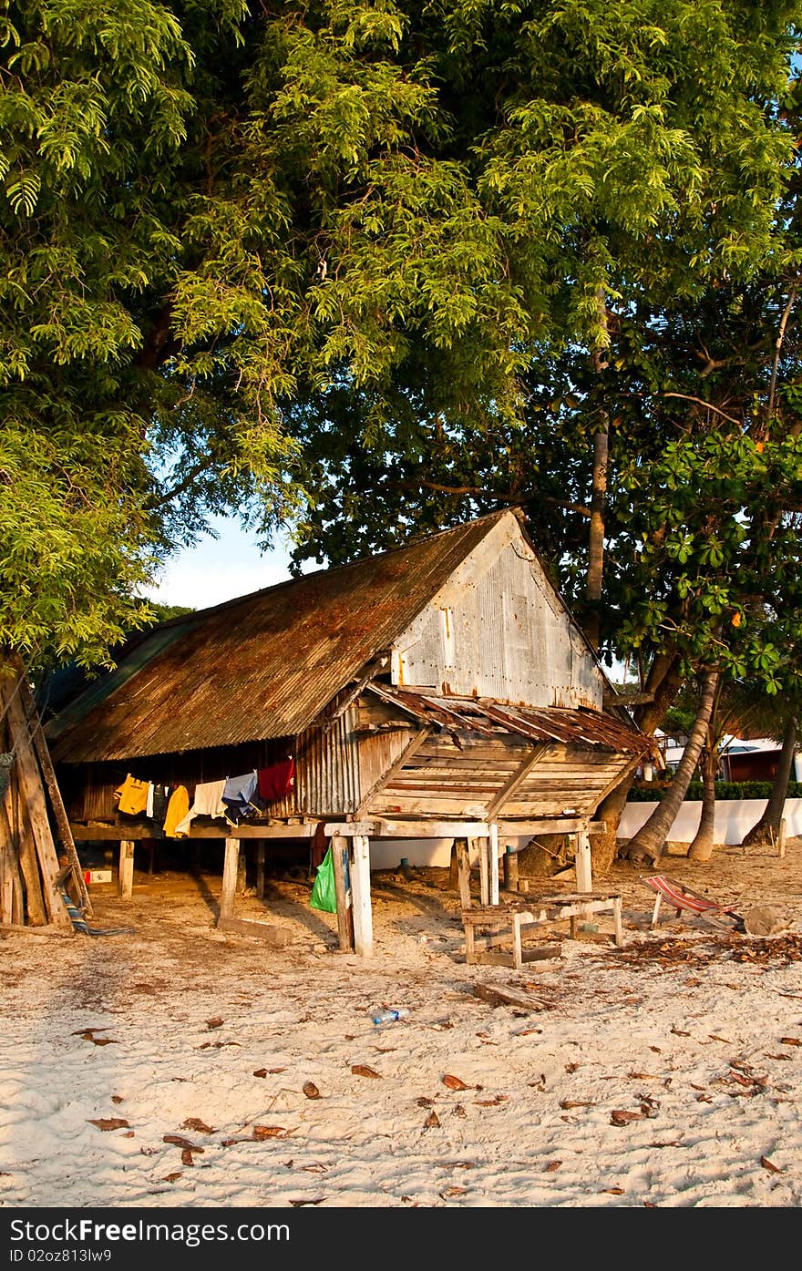 Old hut at the beach