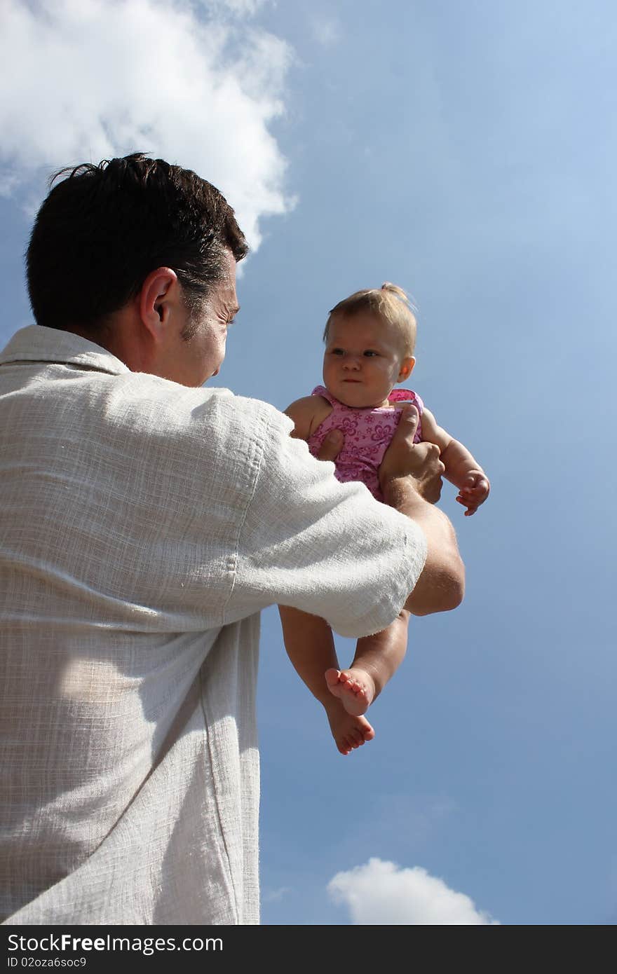 Dad and daughter on walk. Dad and daughter on walk