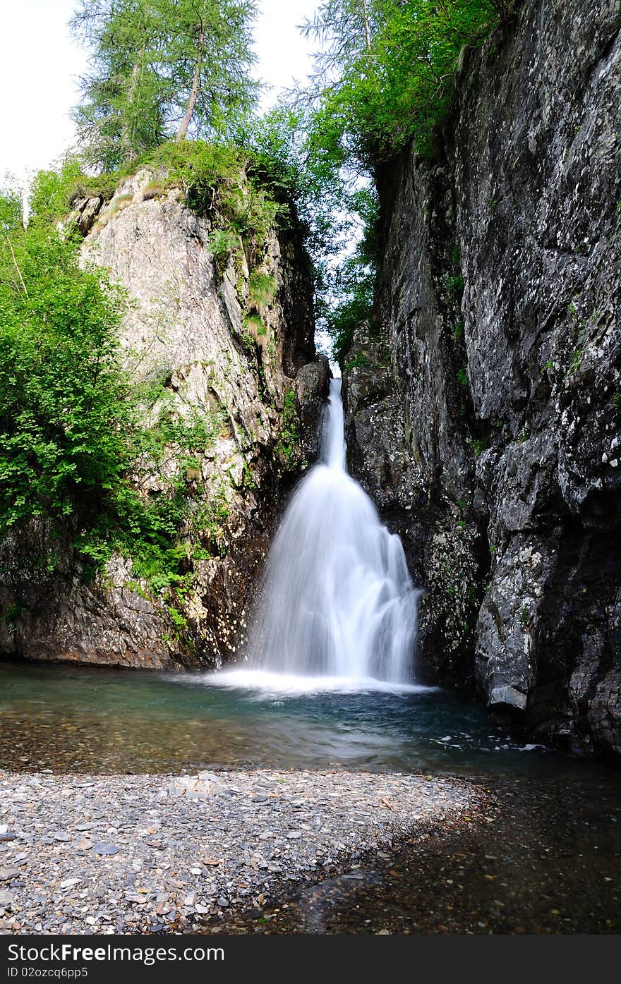 Beatiful waterfall in Brembana valey (italy). Picture taken with long exposure to get silk effect.