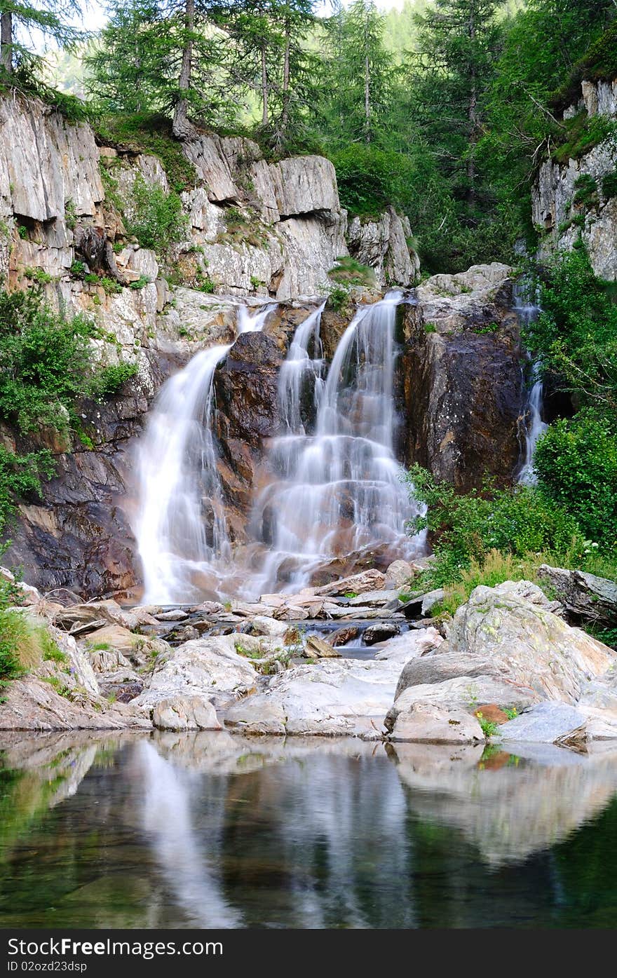 Waterfall in brembana valley