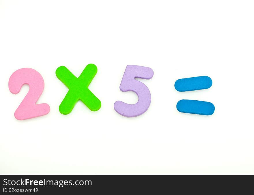 Numbers on the white background