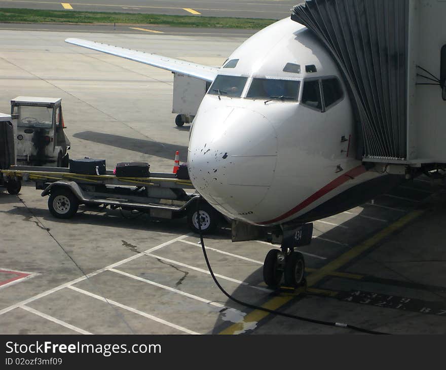 Stock pictures of airplanes on the ground in an airport