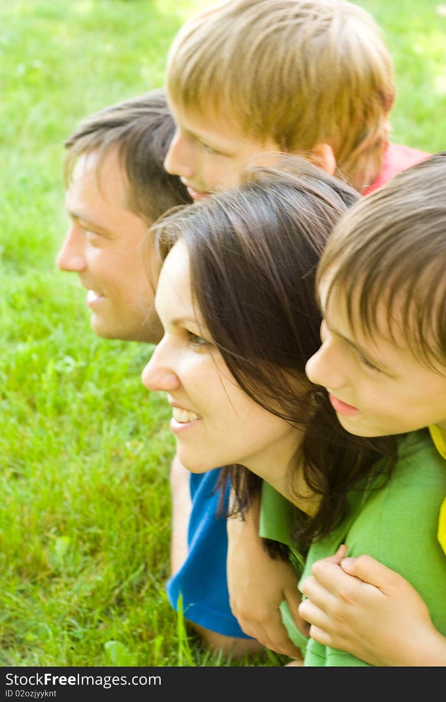 Portrait of a happy family of four