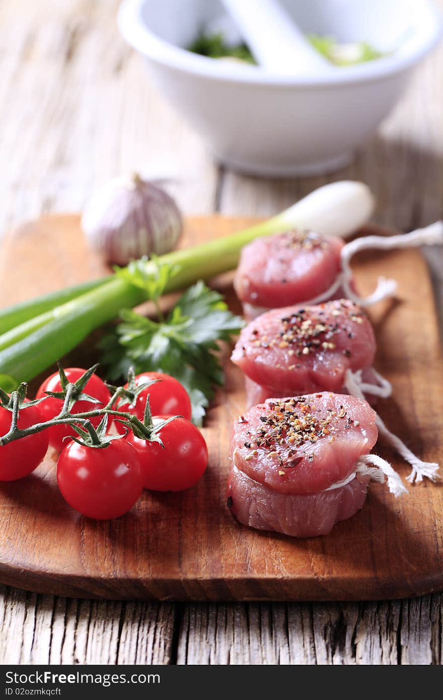 Raw pork filet mignons