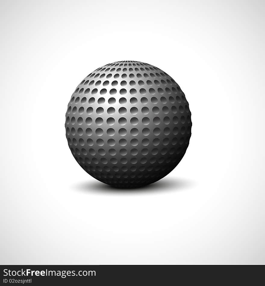 Metal ball on a white background. Vector illustration.