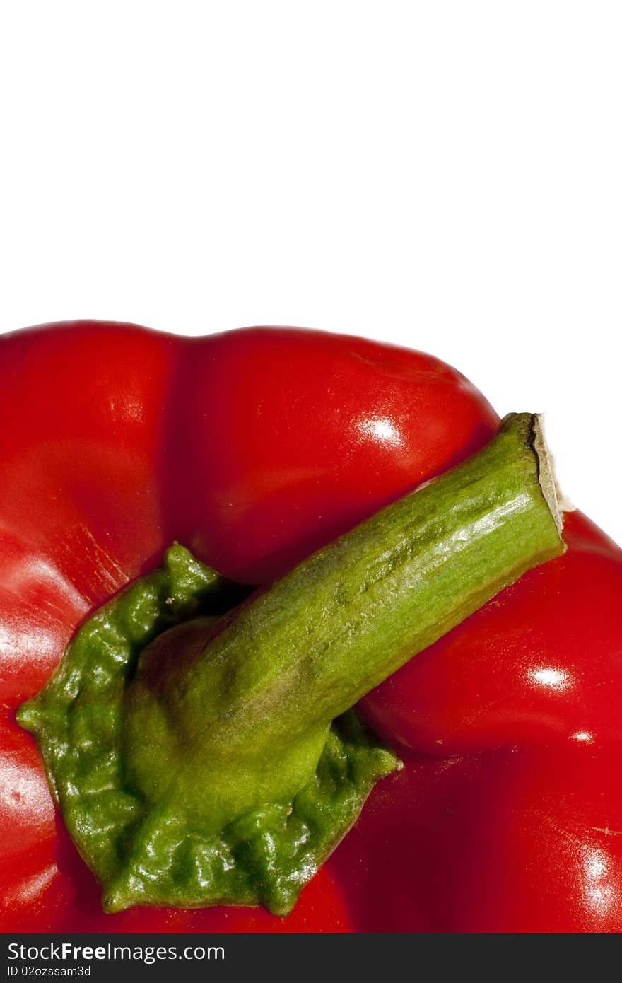 Red bell pepper, frontal closeup