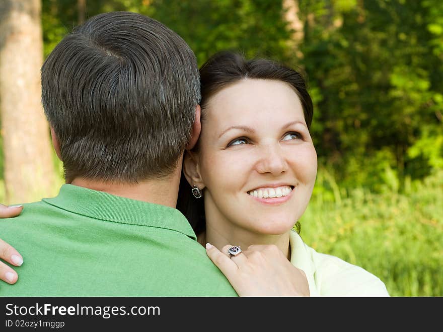 Young couple in the summer park. Young couple in the summer park