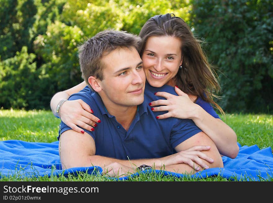 Attractive couple in nature