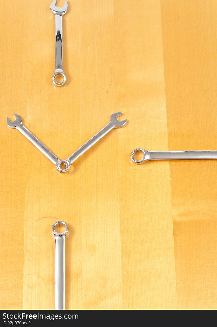 Wrenches Arranged in a Clock Formation. Wrenches Arranged in a Clock Formation