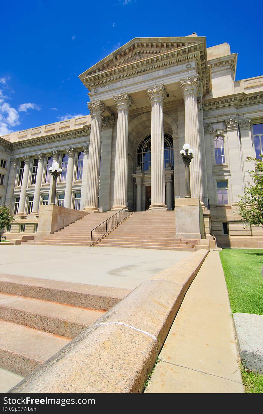 Main entrance to the historic building