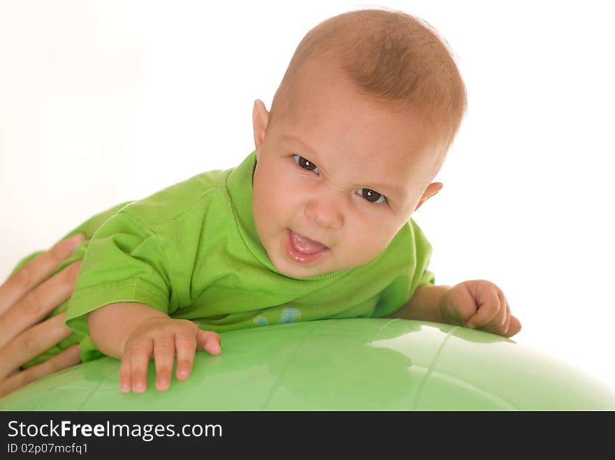 Beautiful newborn baby on a white. Beautiful newborn baby on a white