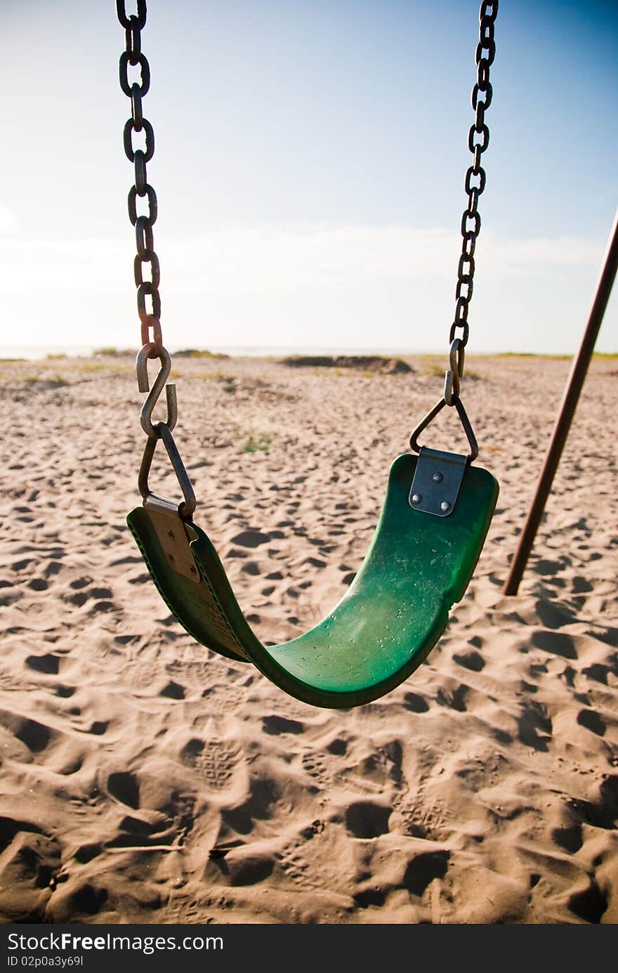 A swing on the beach of Seaside, Oregon. A swing on the beach of Seaside, Oregon