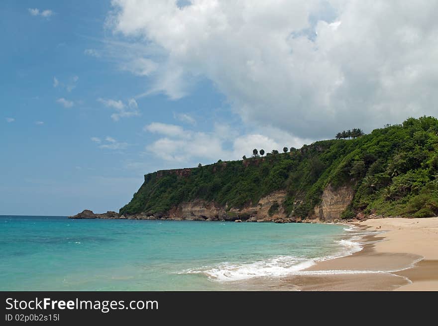 Secluded beach on tropical island