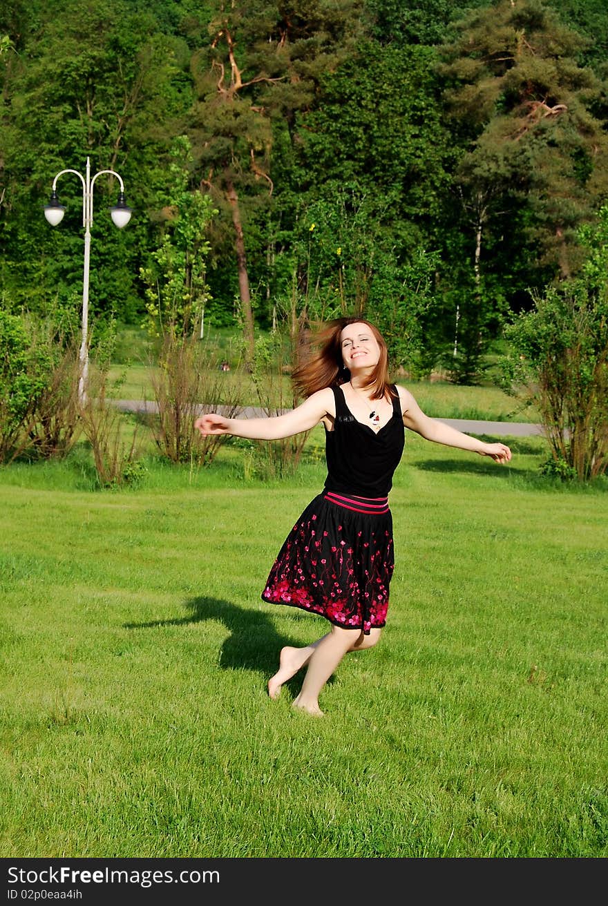 The happy Girl in the park. The happy Girl in the park