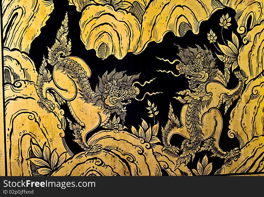 Art by thai style for decoration in temple. Art by thai style for decoration in temple