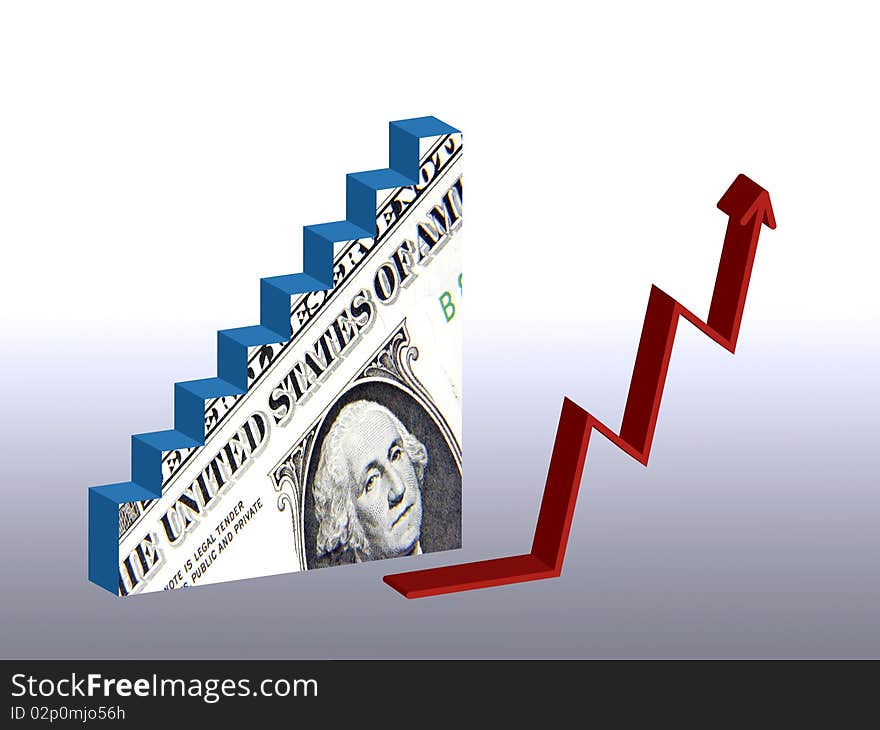 Graphic illustrating the successful recovery of US Dollar. Graphic illustrating the successful recovery of US Dollar