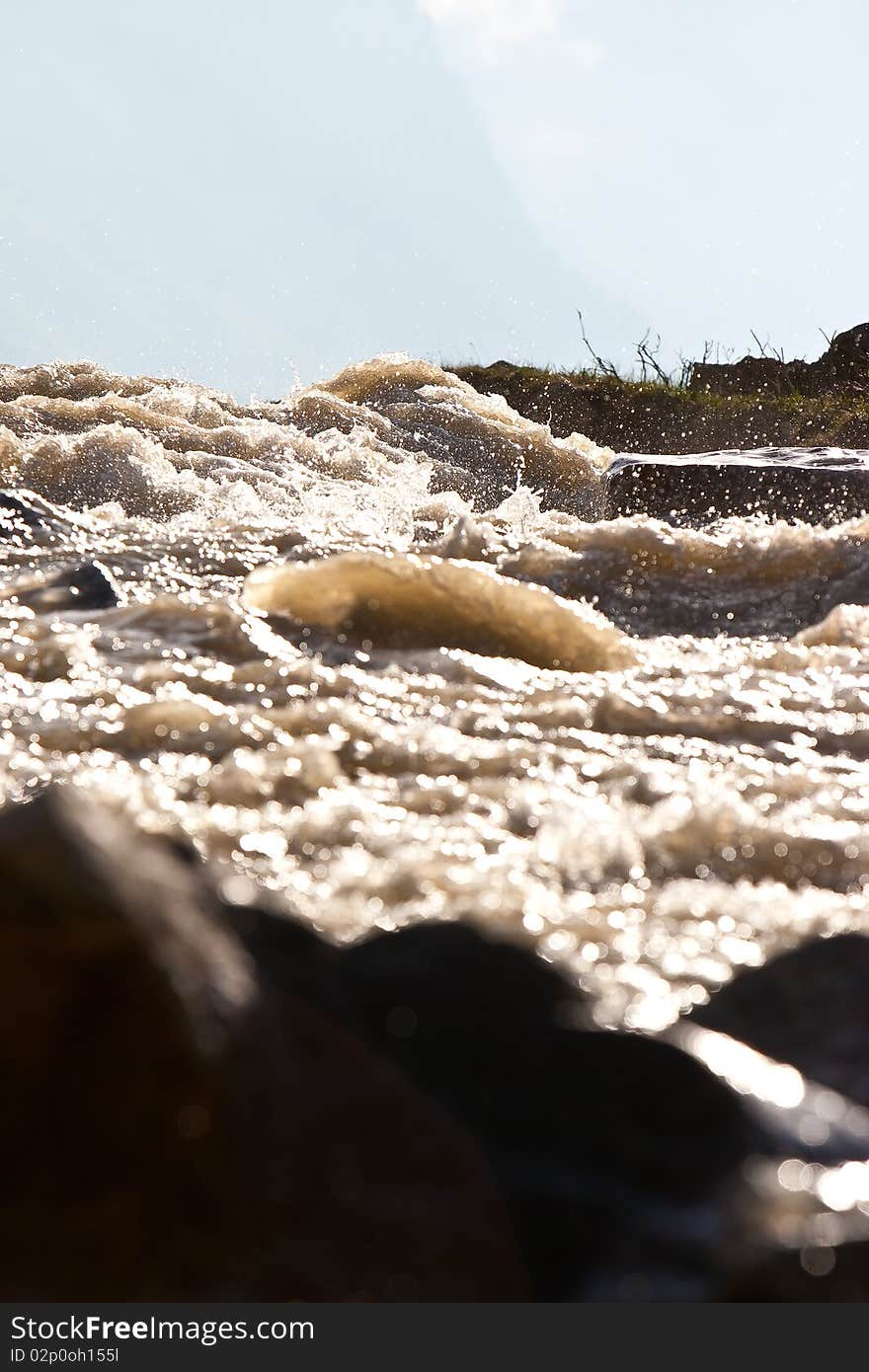 Mountain river, Caucasus Mountains, Elbrus, Adilsu june 2010