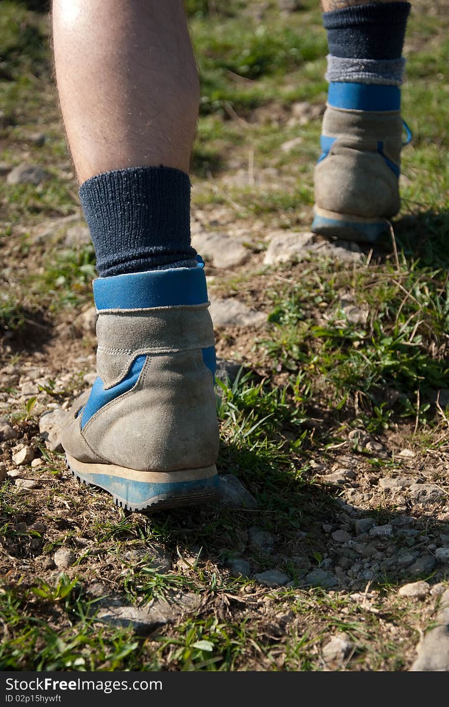 Men while hiking in the countryside