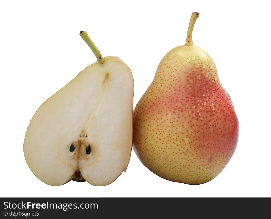 Whole and a half pear