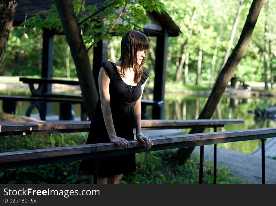 Girl Walking In Park