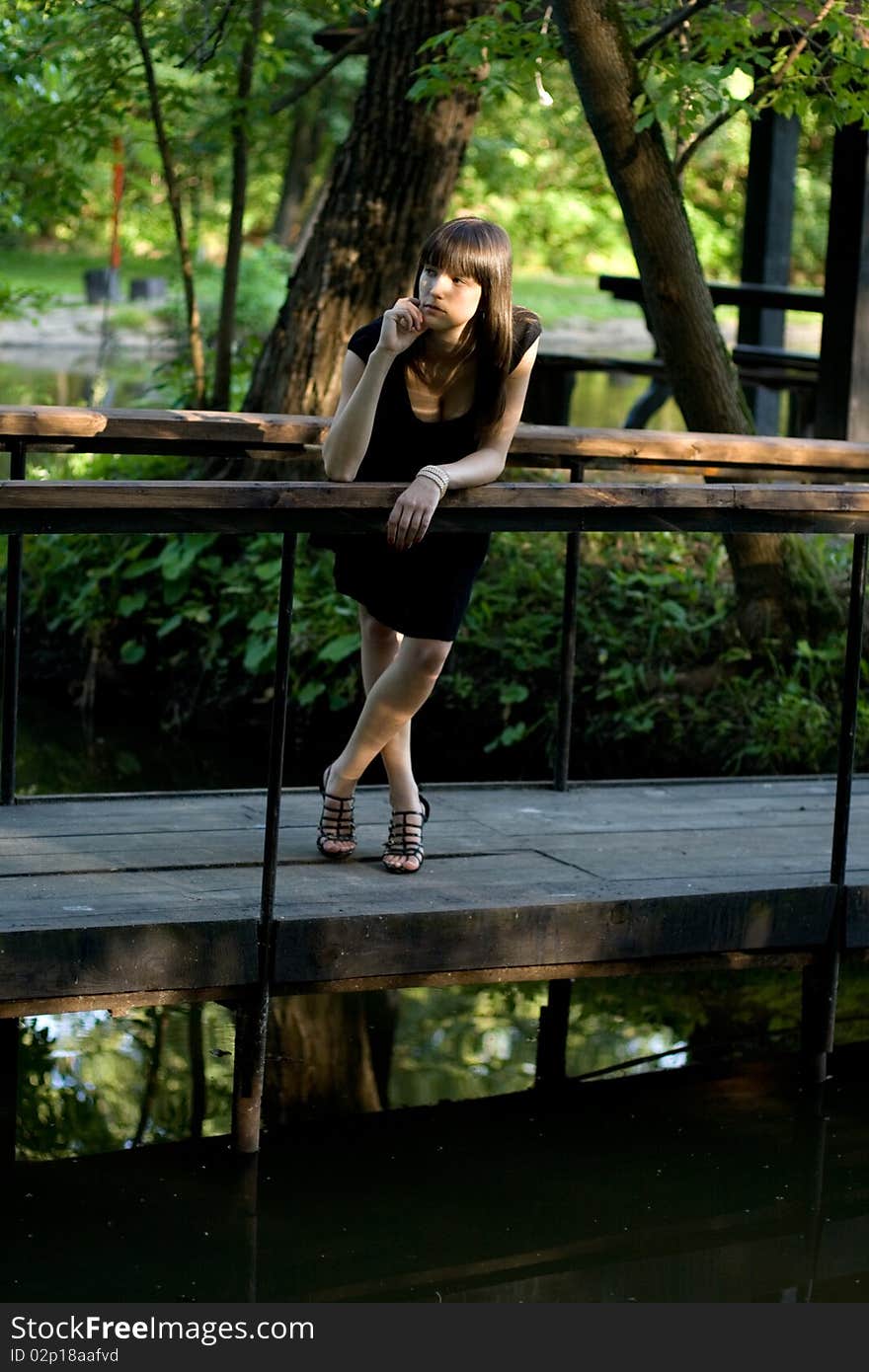 A girl walking in park