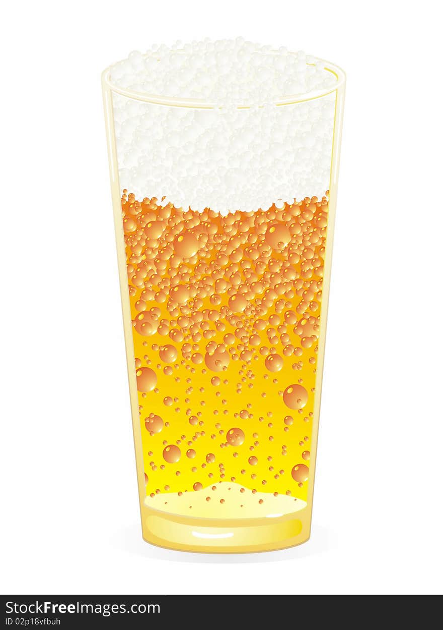 Beer glass on white background