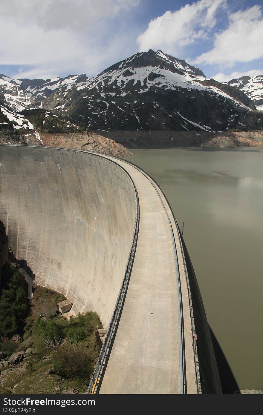 Emosson hydroelectric dam Swiss Alps