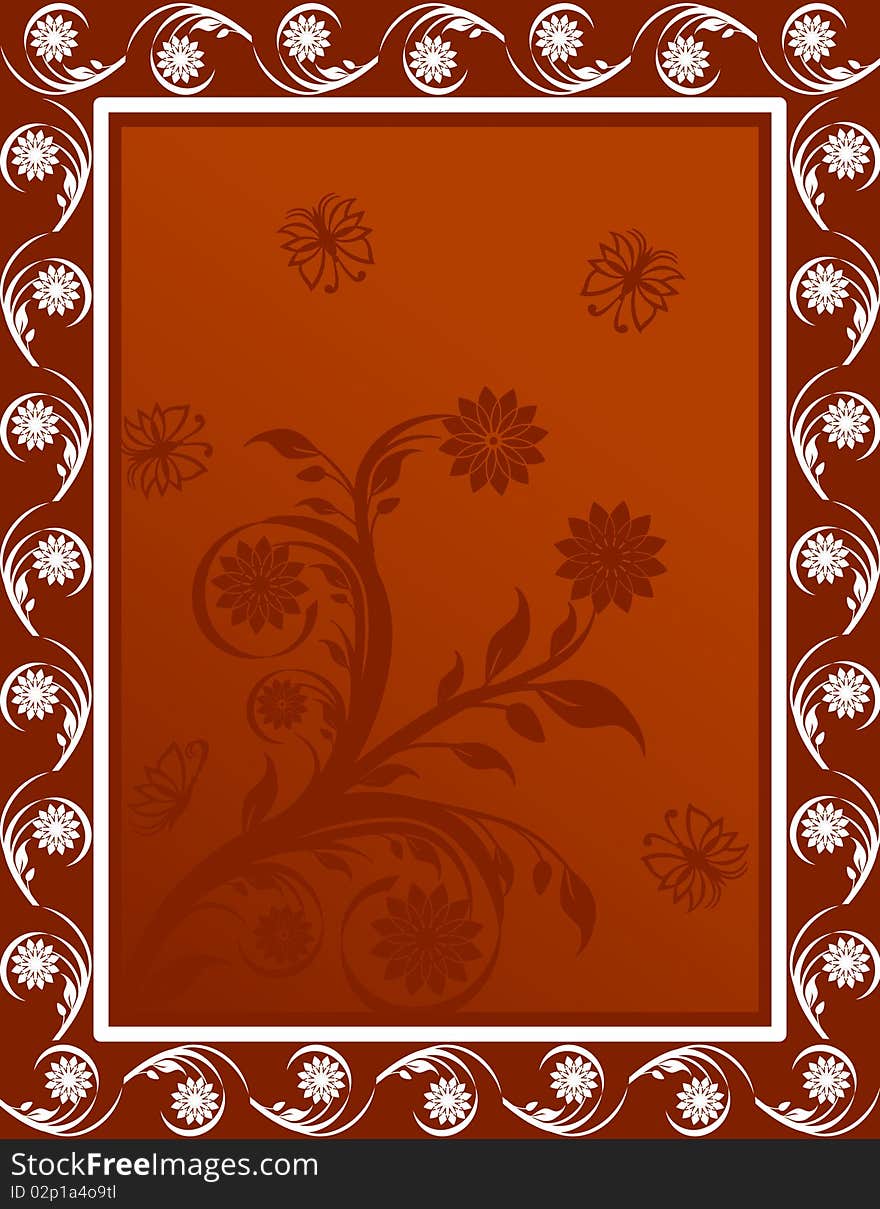 Vector illustration of a floral frame