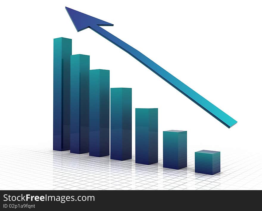 3d illustration of a business graph