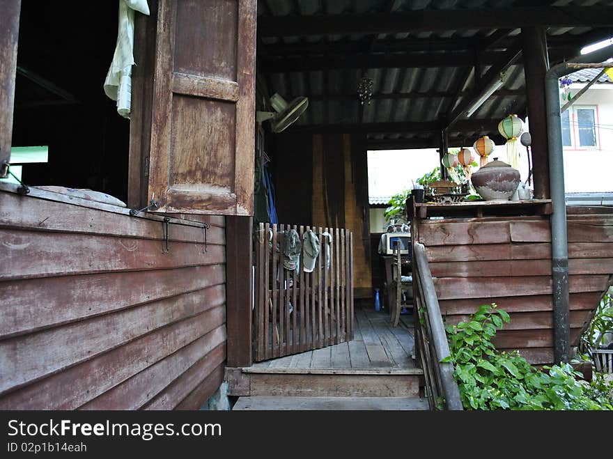 Old wood home in Chiangmai Thailand