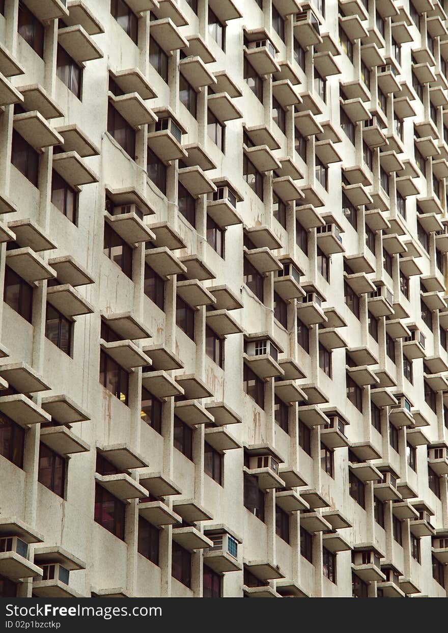 Cityscape Of Urban Building With Lots Of Windows