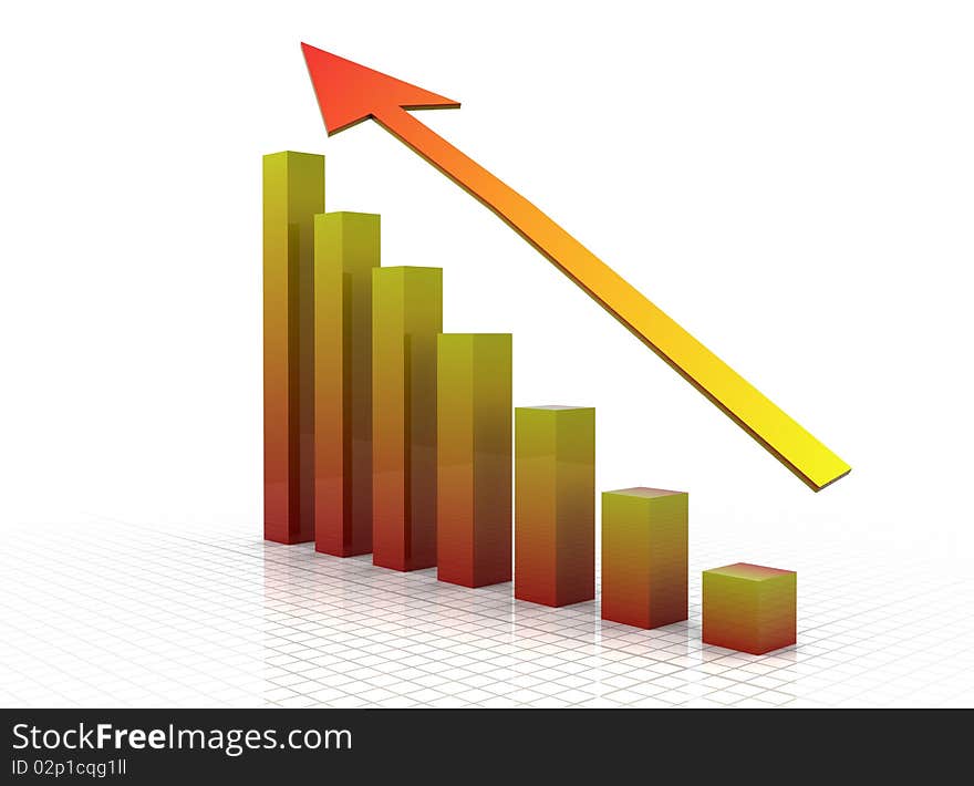 3d illustration of a business graph