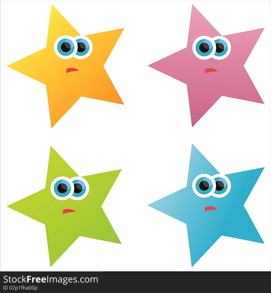 Set of 4 monster stars