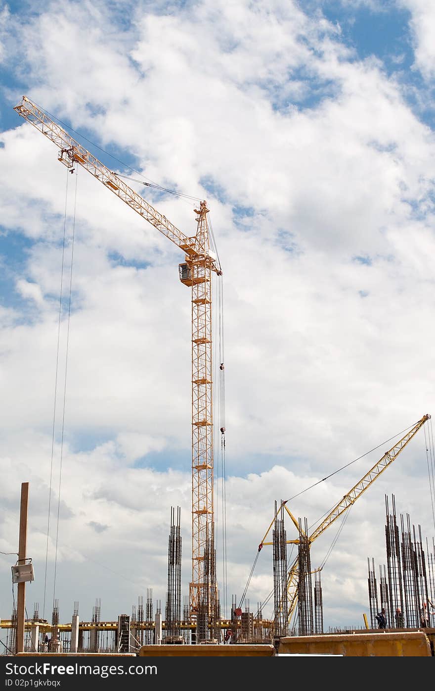 Construction site of modern building