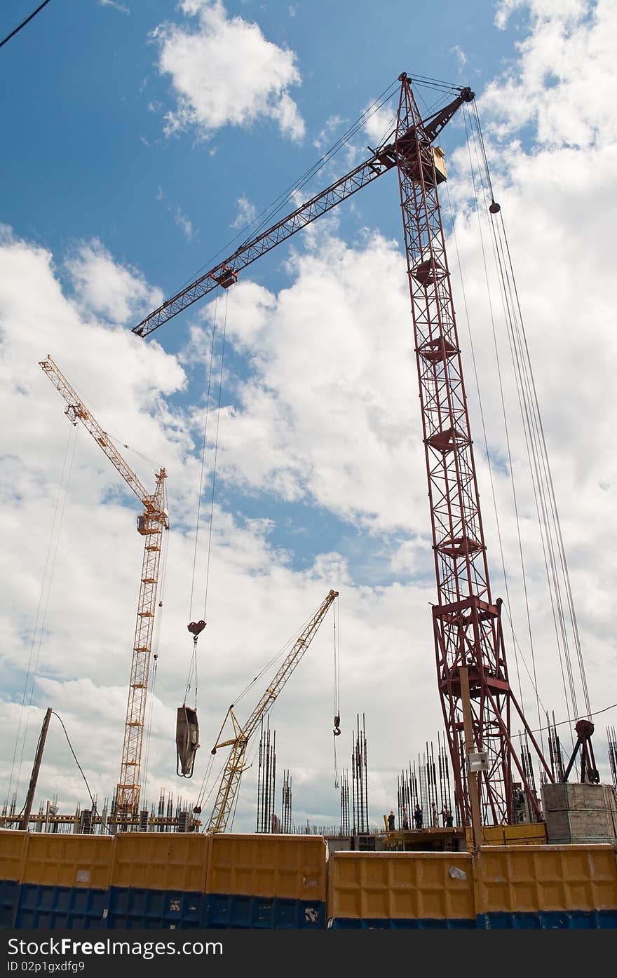 Construction site of modern building