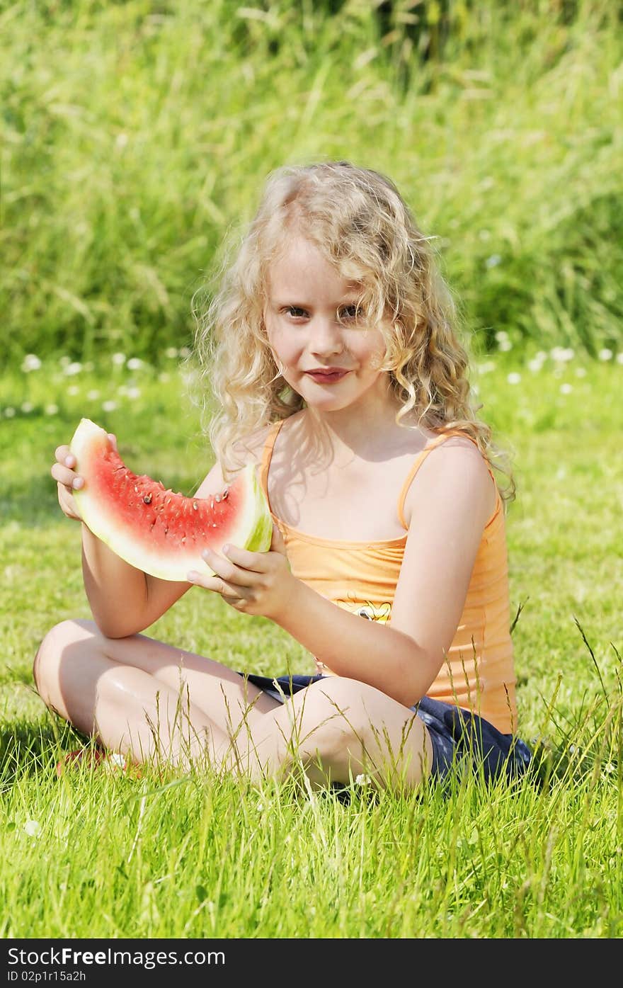 Girl Eating Water-melon