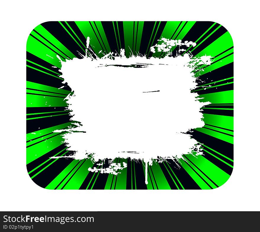 Green background and grunge white banner for copy. Green background and grunge white banner for copy