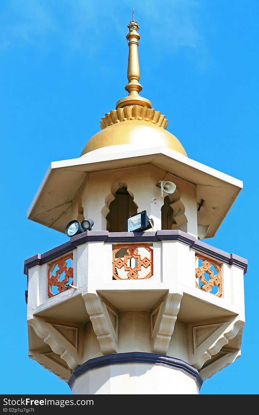 Sign of Mosque Tower in Singapore