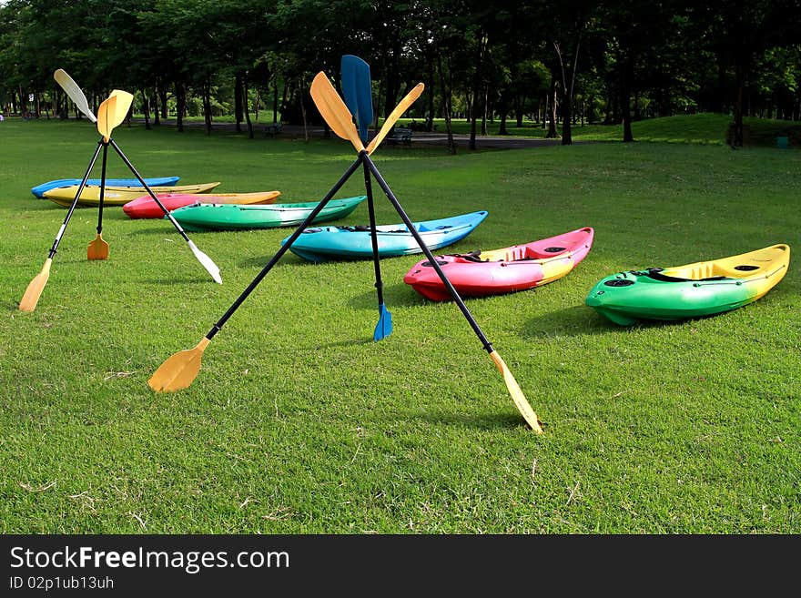 Colorful oars