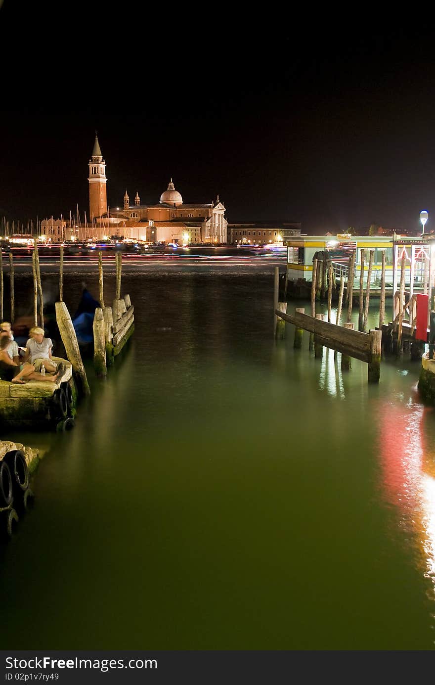 Photo taken from one of the Venetian's bridges to this amazing and scenic part of Venice at night. Photo taken from one of the Venetian's bridges to this amazing and scenic part of Venice at night