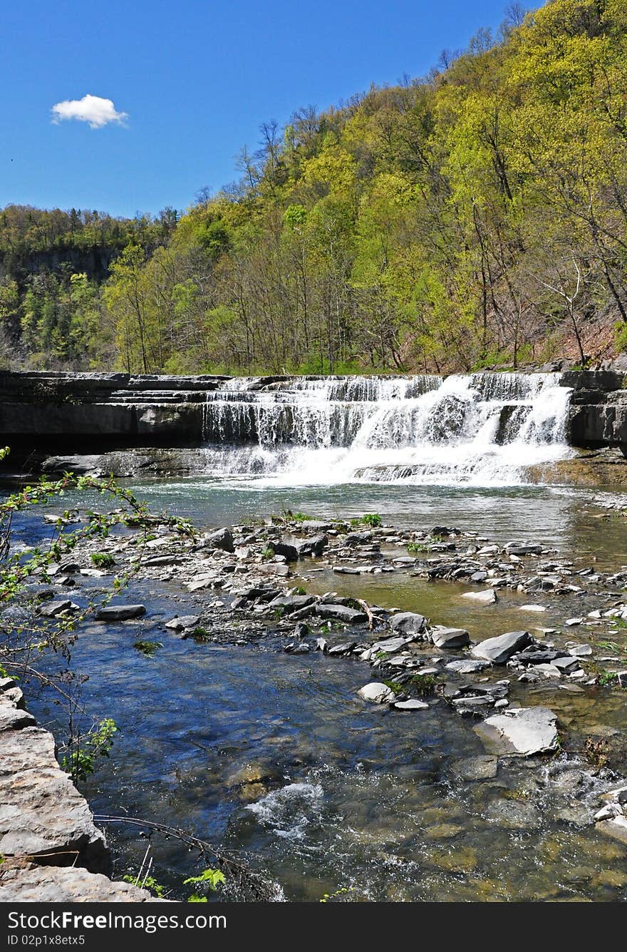 Small waterfall on the way to Taughanock Falls , NY. Small waterfall on the way to Taughanock Falls , NY