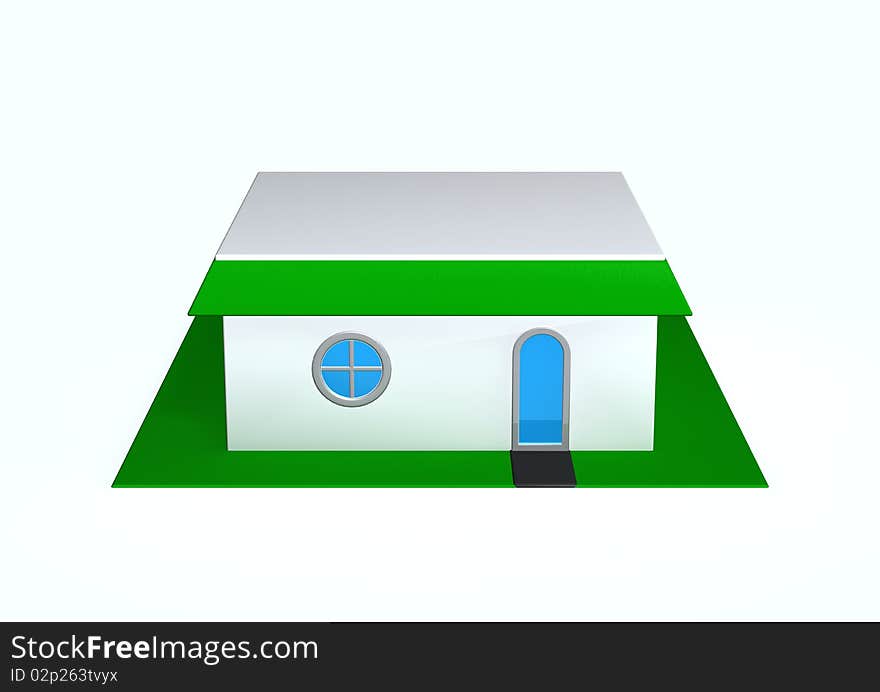 A house is on white background