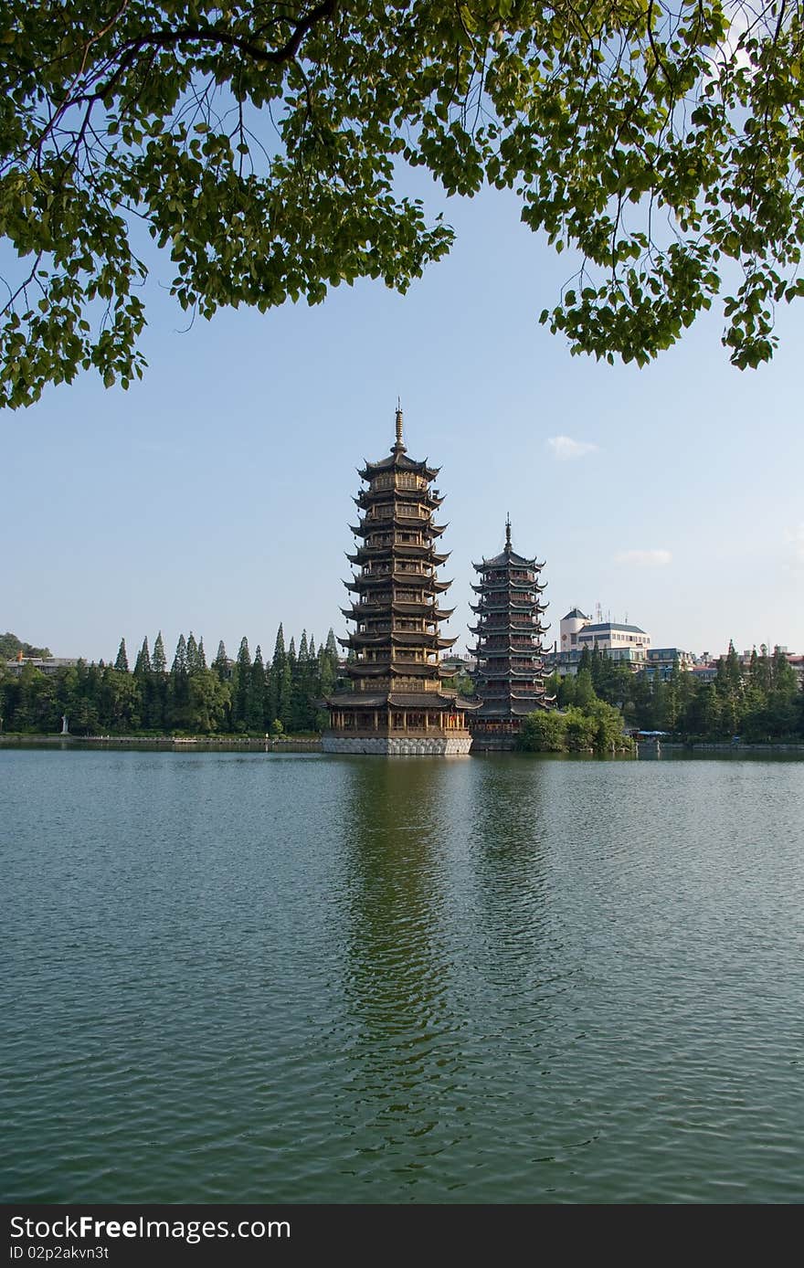 PAGODAS IN LAKE