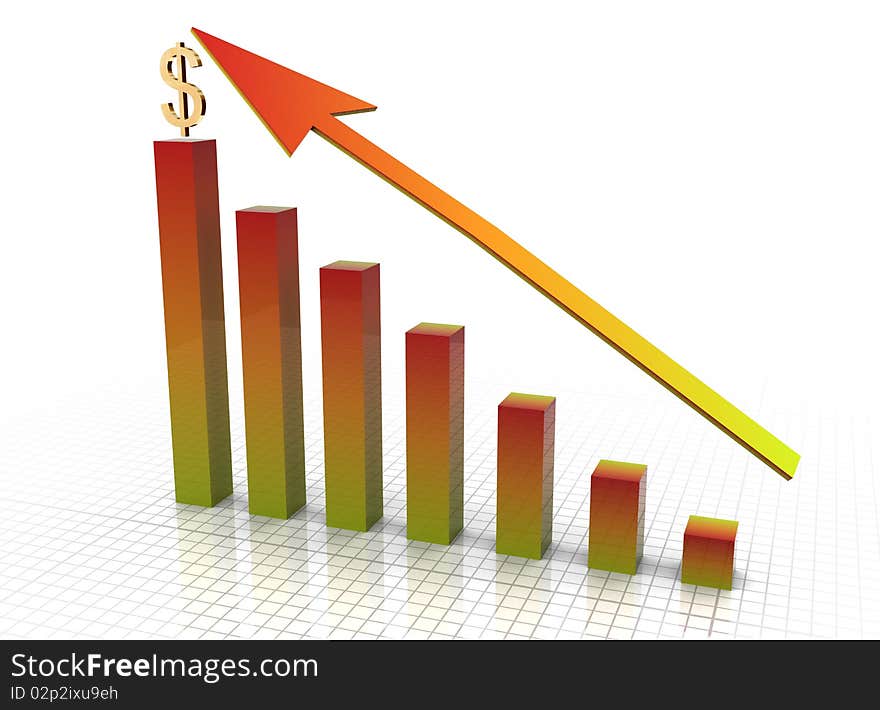 3d illustration of a business graph