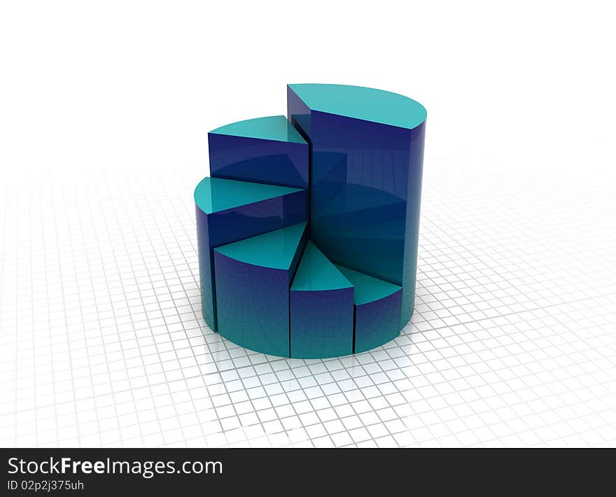 3d illustration of a business graph